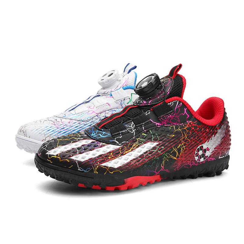 Rotary Buckle Football Shoes Children's Low-top Artificial Turf Short Broken Nails Student Children Middle Children's Grass Sports Shoes