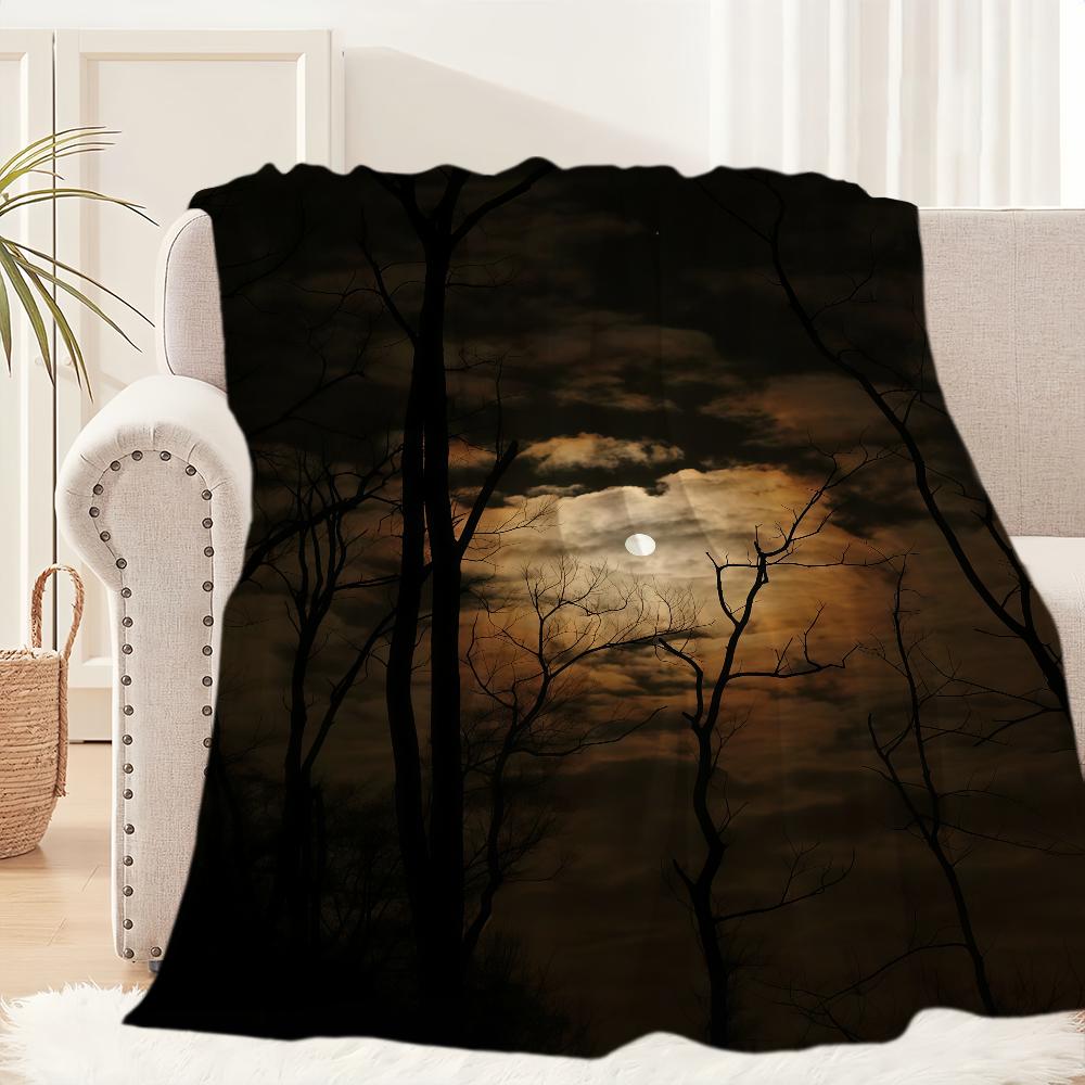 Internet Famous M Moon  Starry Night Blanket For Soft Throw Blanket for Picnic Bed Sofa Home Bedroom Cozy Warm Comfortable
