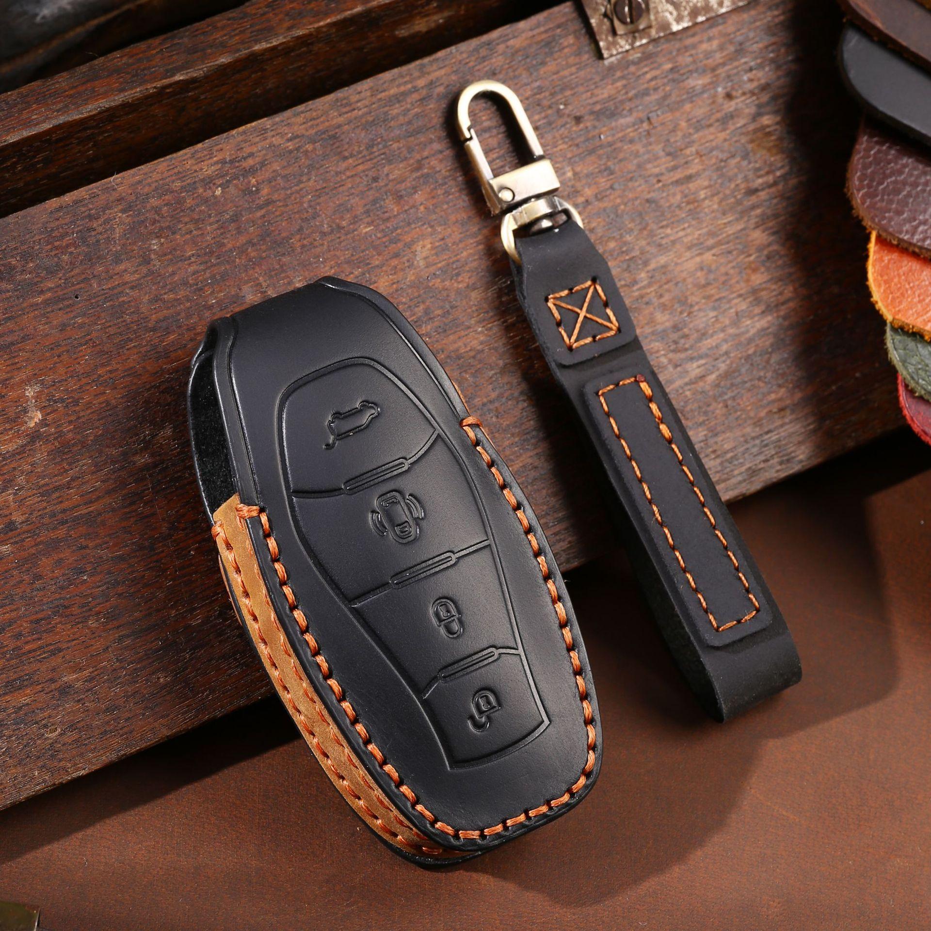 

Applicable to 2023 Hongqi H5 key cover 23 new Hongqi h5 special leather keycase buckle bag modification protection чёрный