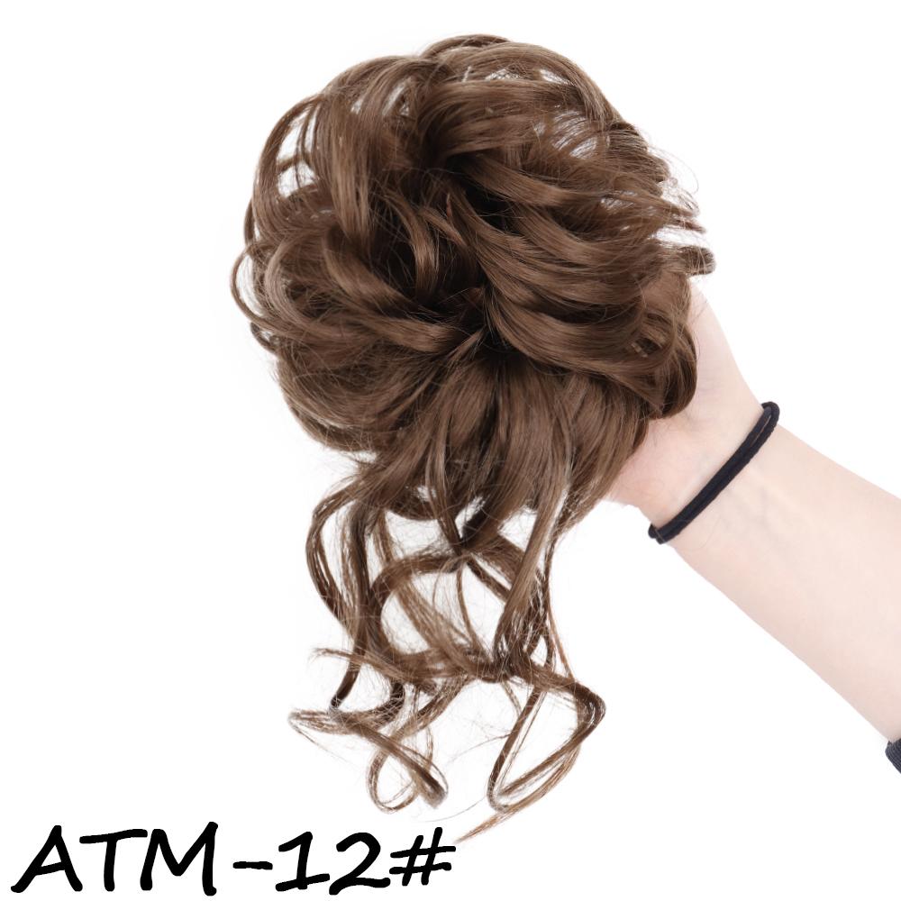 MISS WIG Syntetický prodlužovací drdol Drdol Rozcuchaný kudrnatý pásek do vlasů Pružné kudrnaté falešné vlásenky pro ženy Vlásenky