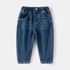 Children's Clothing Spring and Autumn Kids' Jeans Boys' Solid Color Long Pants Baby Boys' Mid-Waist Casual Elastic Waistband Pants
