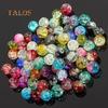 100Pcs/Set 8mm Mixed Color Cracked Round Glass Loose Beads Crafts DIY Jewelry Accessories