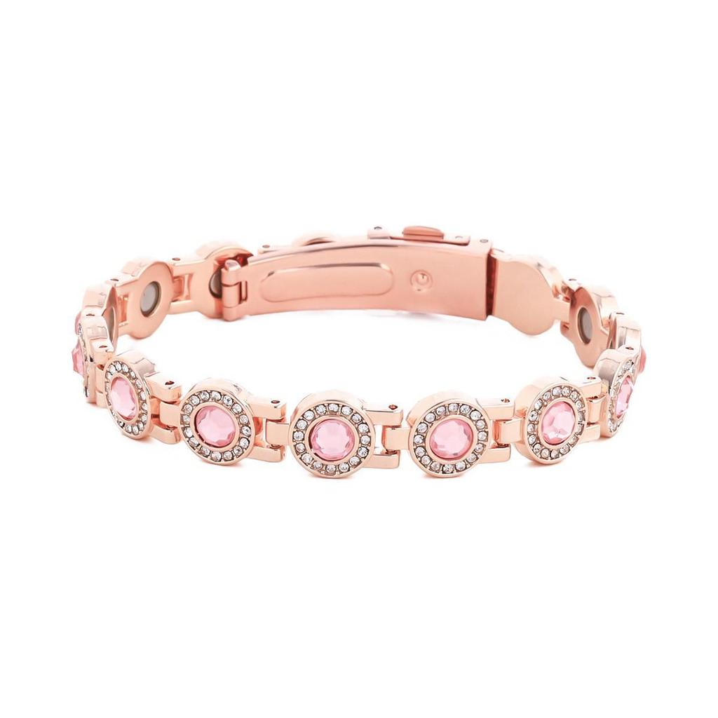 Bracciale Magnetico Eco-friendly Moda Europea & Americana con Pietra Rimovibile e Intarsi di Diamanti; Bracciale da Donna Regolabile in Lega.