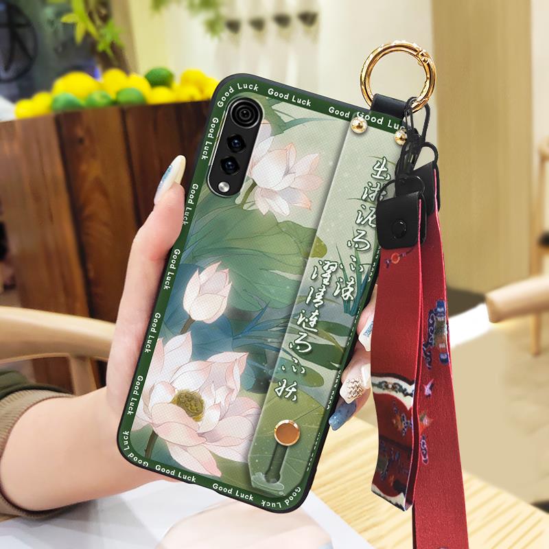 Waterproof Chinese Style Phone Case For LG Velvet 4G/5G Wrist Strap Wristband Anti-knock Anti-dust Ring Phone Holder