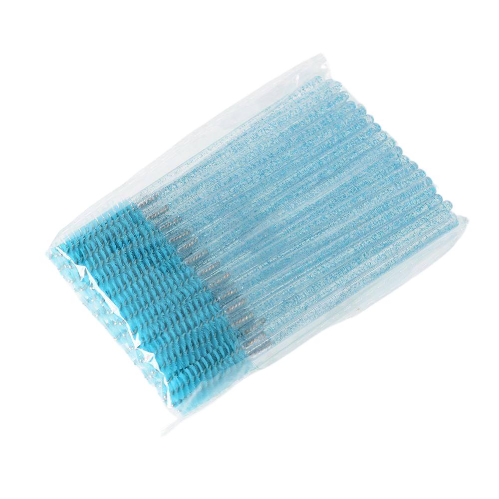 Einweg Kristallgriff Wimpernbürsten, Weiche Spiral-Mascara-Bürsten, Augenbrauenbürste, Wimpernverlängerungswerkzeug 50 Stück