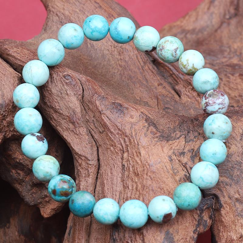 Peruvian Natural Turquoise Bracelet - High-Quality Unenhanced Single-Strand for Men & Women