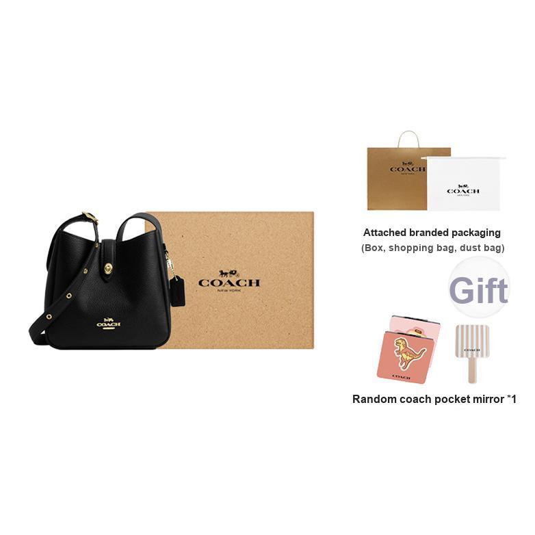 Coach Hadley 20 Leather Shoulder Crossbody Bag Women Bags Black CAL60-IMBLK