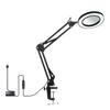 Flexible Clamp on Table Lamp with 8x Magnifier Swing Arm Dimmable LEDs Desk Light 3 Color Modes & 10 Brightness