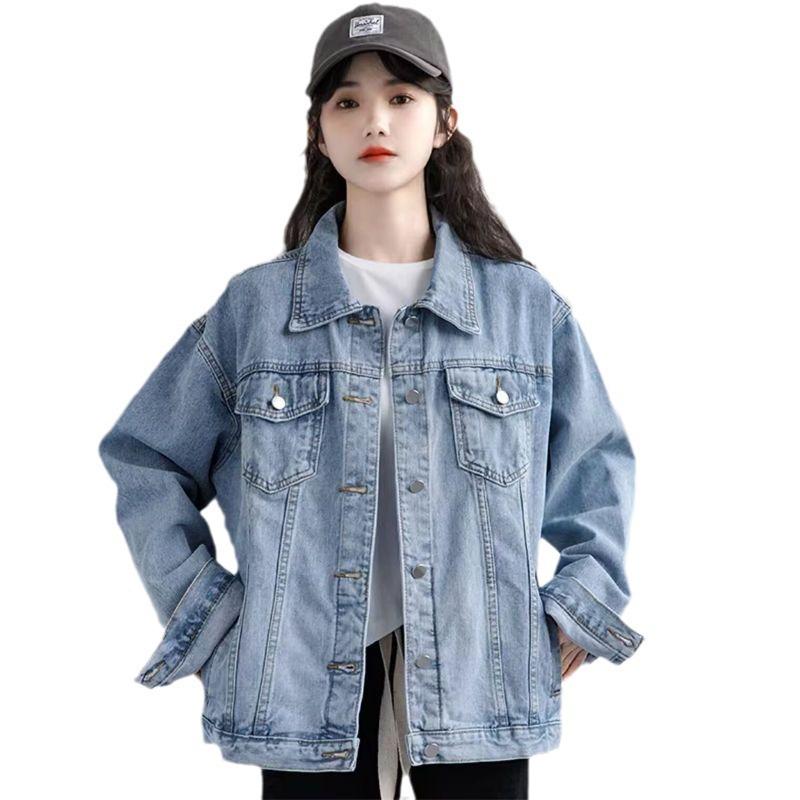 Women's Retro Denim Jacket - Versatile Loose BF Style for Spring & Autumn 2025