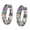 Boucles d'oreilles manchette d'oreille en zircone arc-en-ciel pour femmes, en alliage, boucles d'oreilles en strass étincelants pour tenue décontractée et de fête, accessoire de mode
