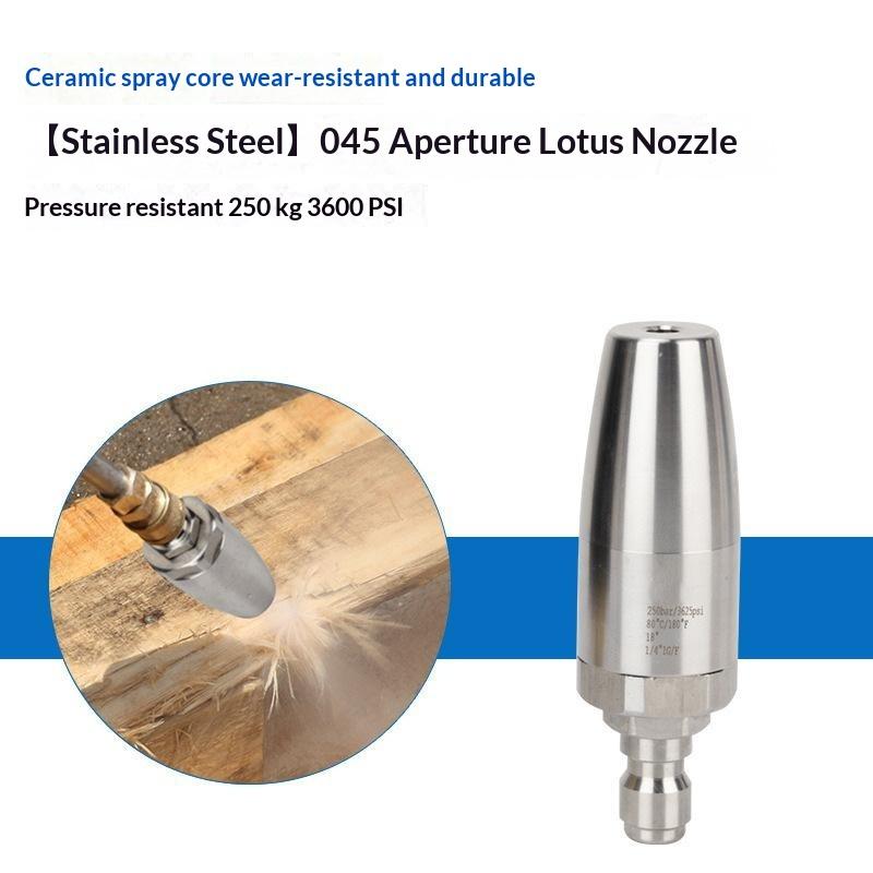 30/35/40/45/50 360° Stainless Steel Swivel Pressure Washer Nozzle Quick-Connect Lotus Spray Head For Tree Bark Rust Removal