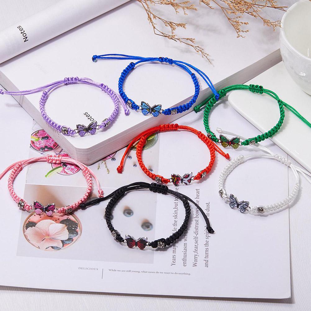 NEW Sweet Shining Butterfly Bracelet For Women Bohemian Braided Bracelet Bangle New Style Couple Classic Butterfly Hand Jewelry