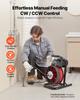 VEVOR Drain Cleaner Machine 23m x 13mm, Sewer Snake Auger Manual Feed with 4 Cutters & Air-activated Foot Switch for 50mm to 150mm Pipes