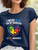 Autism Awareness Tee - I Wear Blue for My Grandson, Support Autism Acceptance, Gift for Grandparents, Family Love, Blue Puzzle Heart