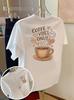 UnisexS Casual TShirt with A Coffee Vibe Featuring A Heart Pattern Printed On Both The Front and Back Unisexs Clothing