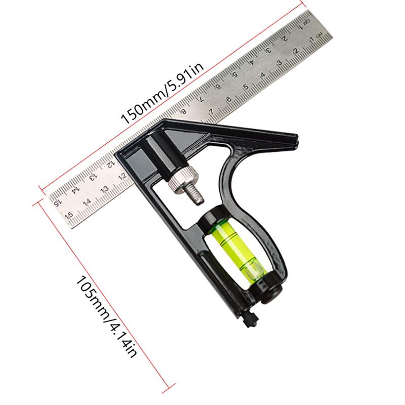 Angle Square Measuring Tools Set Precise Aluminium Adjustable Combination Spirit Level