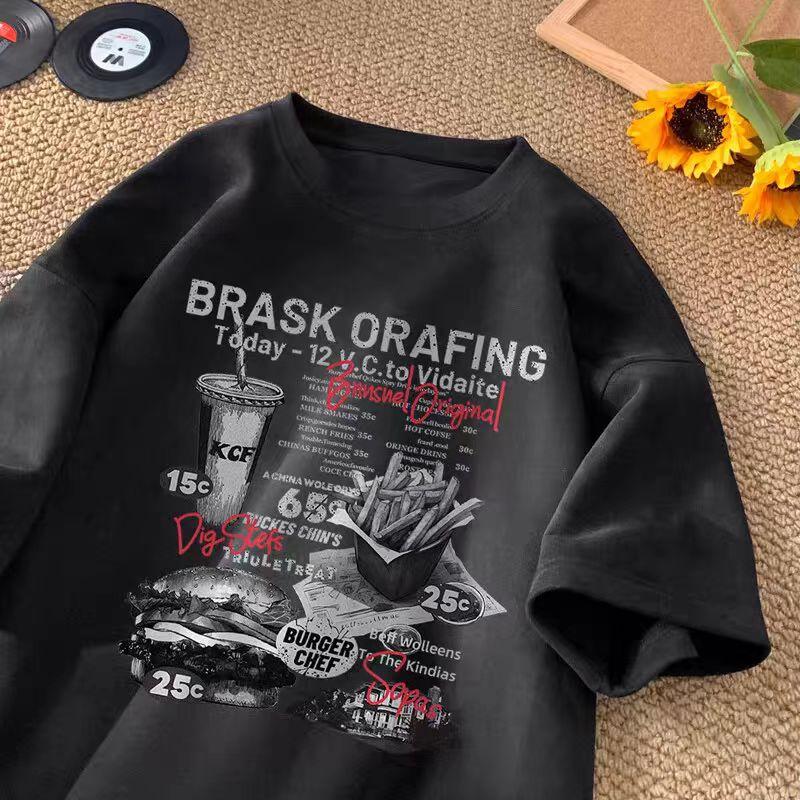 

Новая высококачественная модная брендовая футболка с коротким рукавом и принтом в виде букв, мужская облегающая футболка с круглым вырезом и тонким темпераментом, модная футболка с коротким рукавом M чёрный