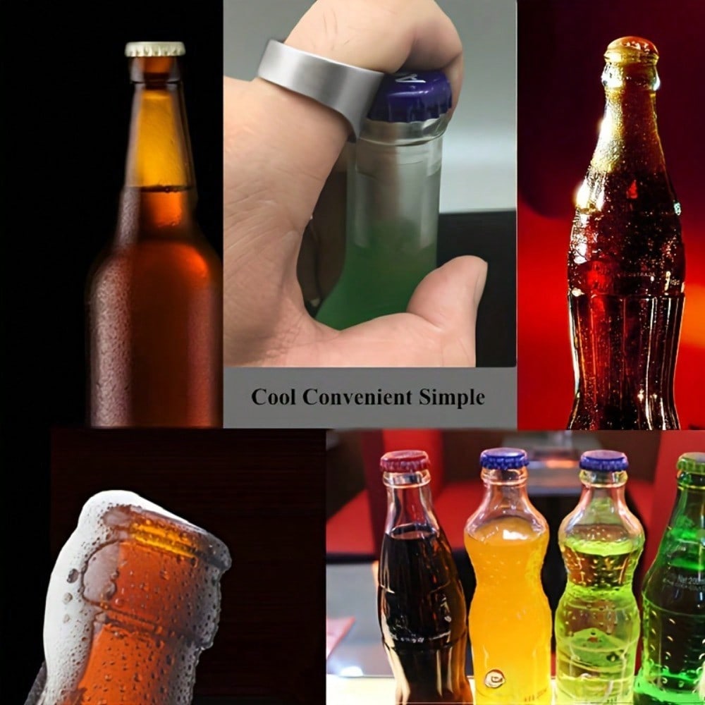 1pcs Stainless Steel Ring Bottle Opener, A Creative Ring Soda Beer Bottle Opener, A Portable Beverage Opening Tool - Durable And Easy To Use