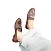 Cowhide version~ British style metal lock loafers one pedal retro and old temperament small leather shoes low heel single shoes