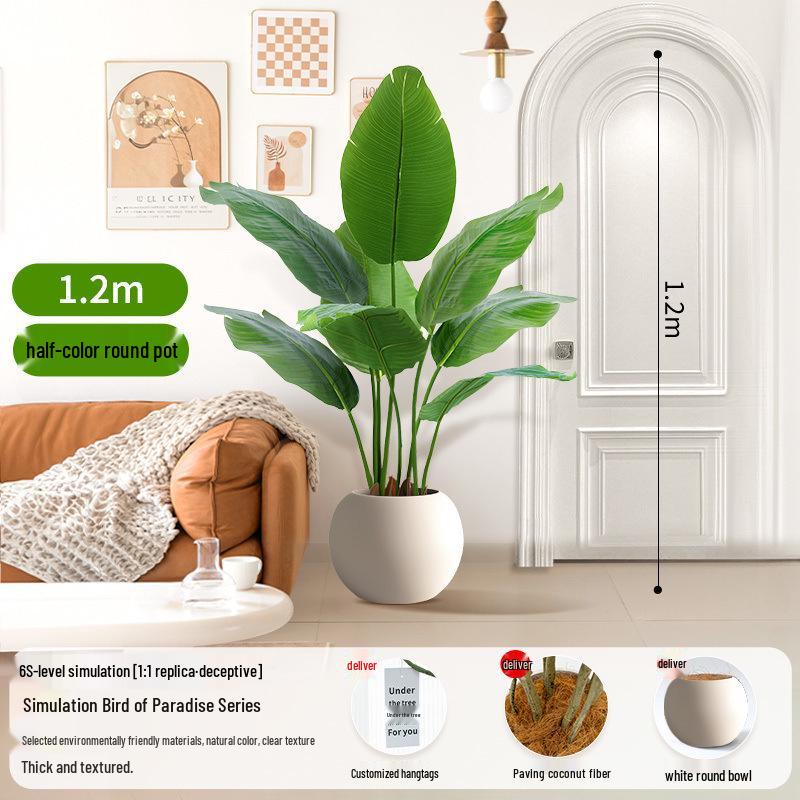 Large Artificial Traveler's Palm and Bird of Paradise Potted Tree for Indoor Decoration
