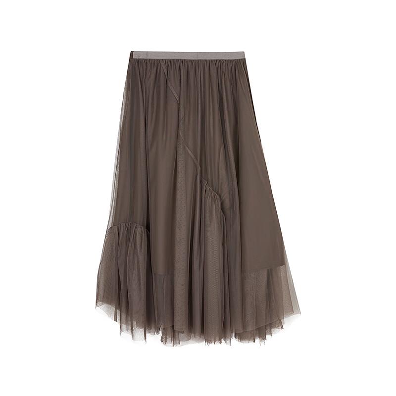 

JNBY Women s Pleated Mesh A-line Midi Skirt
