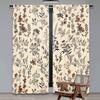 2Pcs Floral Curtain Vintage Garden Plants Herbs Flowers Botanical Classic Suitable For Living Room And Bedroom