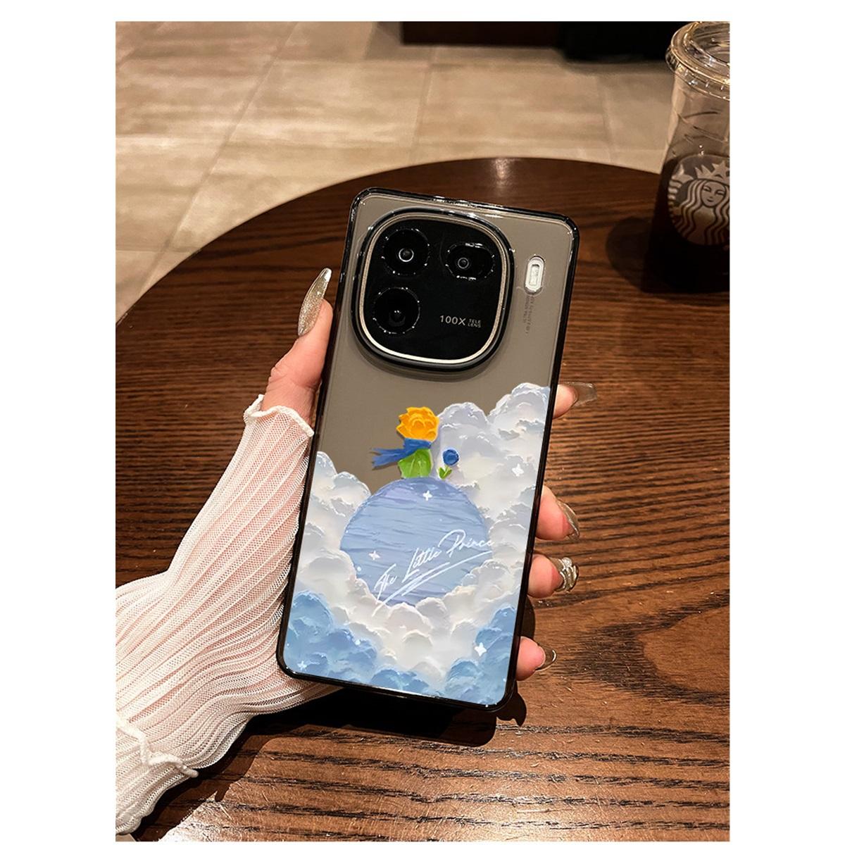 

Чехол для телефона Маленький принц Роза Облако Планета из ТПУ для IPhone 15 14 13 12 11 Pro Max X XR XS 8 7 Plus, Прозрачный противоударный защитный чехол GALAXYS24 чёрный