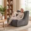 Lazy Sofa Butterfly Floor Chair, Side Pockets, 80 x 90 x 76 cm, Chestnut Grey