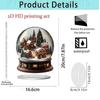 2D Acrylic Santa Claus Sled Decoration Christmas Tree Diy Ornaments Gifts Family Party Decorations Christmas Courtyard Ornaments