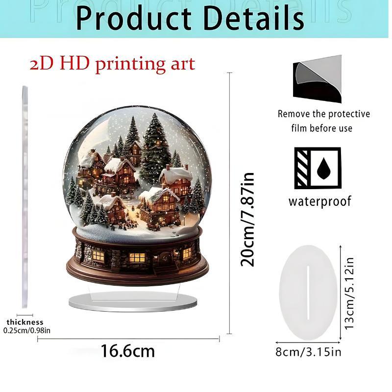 2D Acrylic Santa Claus Sled Decoration Christmas Tree Diy Ornaments Gifts Family Party Decorations Christmas Courtyard Ornaments