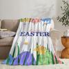 GUOYU Blanket Happy Easter Throw Soft Flannel Throw Summer Blanket Lightweight Cozy Nap Blanket for Sofa Bed Travel