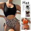 JYL-BK140 Leopard Print Swimsuit, Two-Piece Alluring Swimwear For Ladies