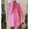 Oversized High Neck Knit Sweater Women Fall Winter Loose Fit Solid Color Chunky Pullover Streetwear