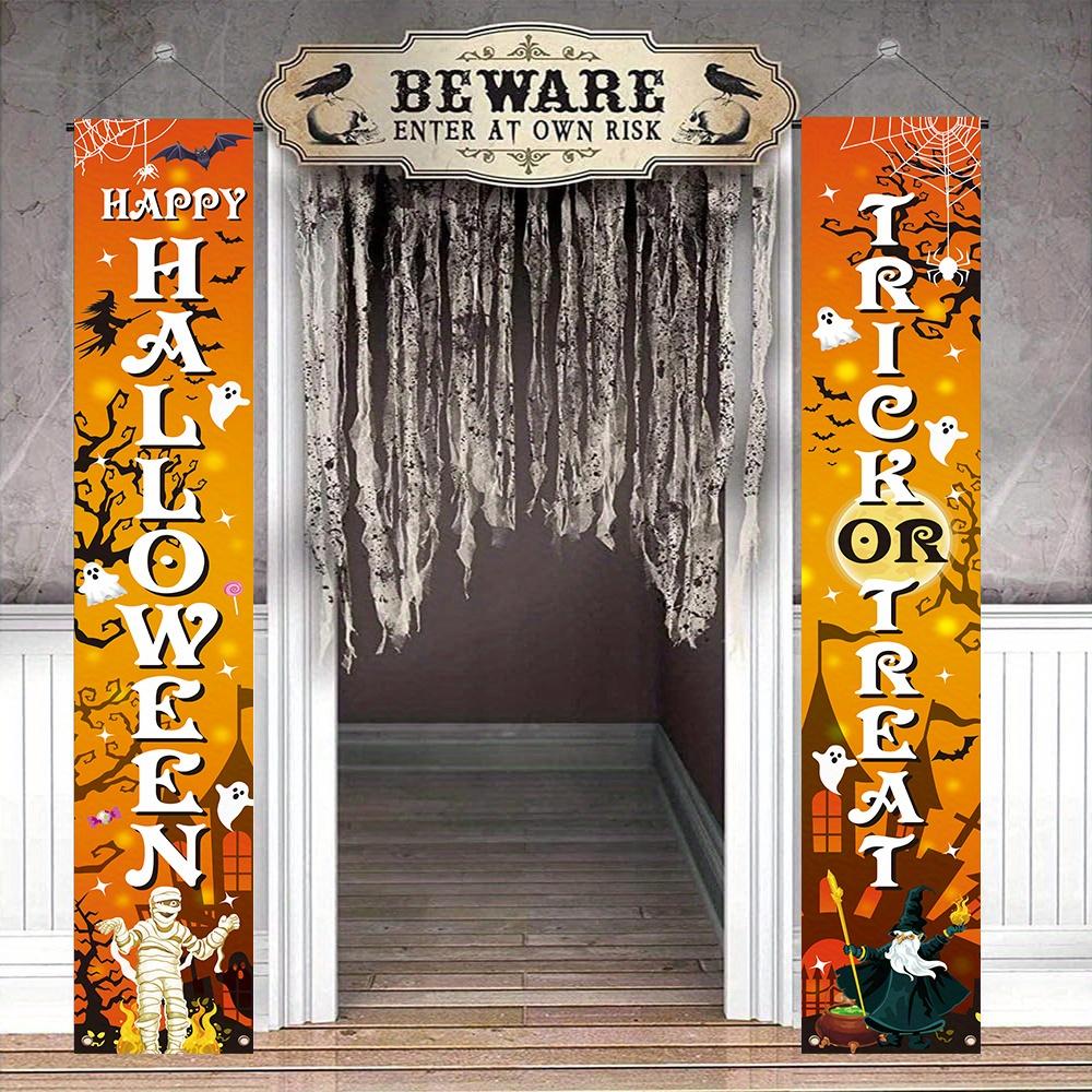Happy Halloween! Trick-or-Treat Sign at the Door - Festive Polyester Fiber Party Decorationszyc