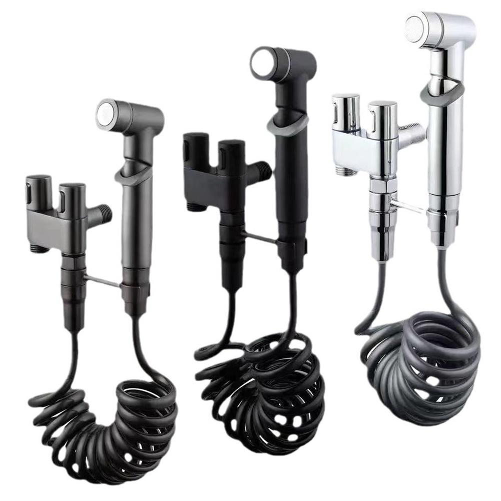 Handheld Bidet Sprayer Set With Dual Outlet Angle Valve, Adjustable Pressure Toilet Shower Kit For Baby Diaper & Pet Cleaning