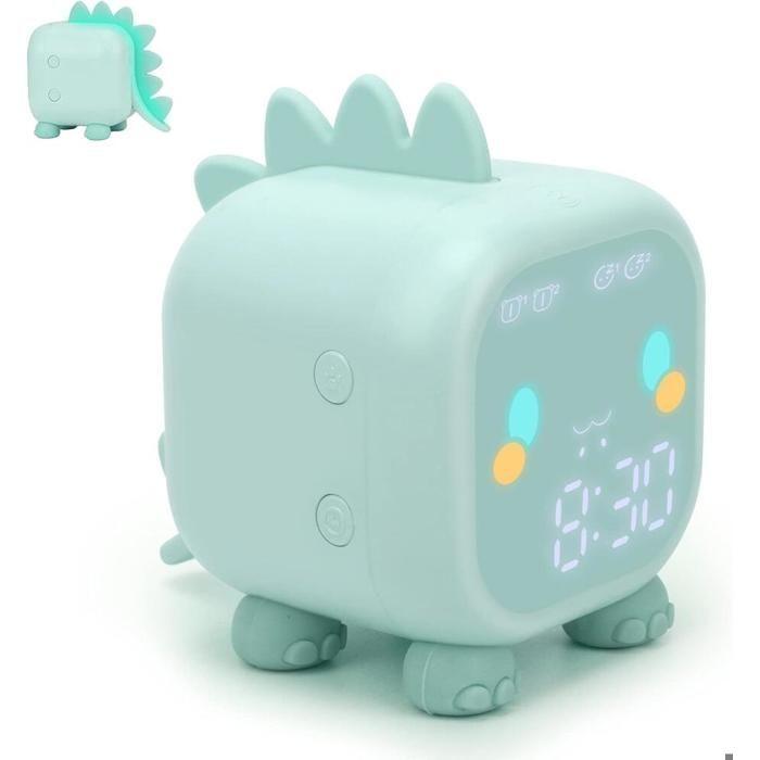 Green Digital Child's Alarm Clock NONE, USB Alarm Light, Child's Room Clock Integrated Night Light