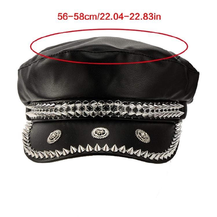 Abrasion Resistant PU Leather Baseball Hat 20 Studs Decoration Breathable Adjustable For Outdoor Activity