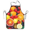 Fruit Print With Strawberries Grapes Apples Kiwi Lemon Grapefruit Aprons Chef Cooking Tablier Bib Kitchen Cleaning Pinafore
