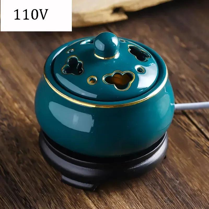 FY Elektrische Wierookbranders 110V/220V Plug-in Sandelhout OUD Wierookvat , Getimed Temperatuur Keramische Essentiële Olielamp