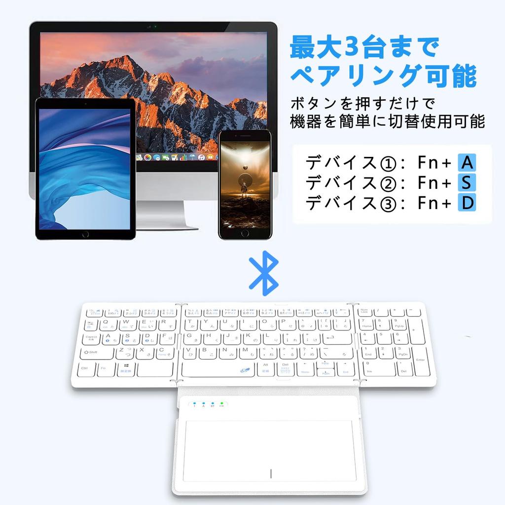 Omikamo Wireless Grande Touchpad e Numérico Japonês iPad Wireless Compatível com Computador Mac Manual de Instruções Japonês Teclado, Dobrável,