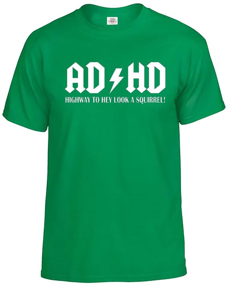 ADHS Autobahn zum Hey schau ein Eichhörnchen T-Shirt Herren Lustiges ADHS ADSR Tee Top