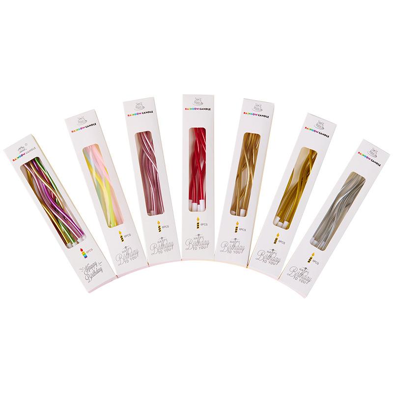 Birthday Thread Candle Cake Curve Curve Candle Ins Style Creative Party Colorful Gold Plated Candle