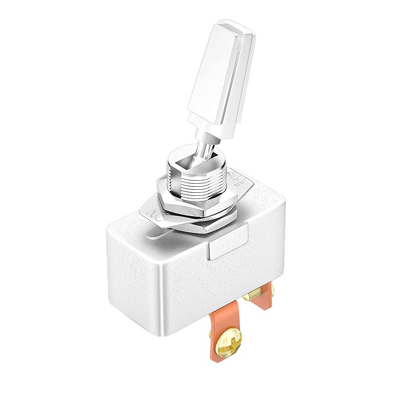 DaierTek Ağır Hizmet 50 Amper 12V Anahtarlı Anahtar Otomotiv 2 Konumlu AÇIK Kapalı Rocker Anahtar SPST 2 Pin Metal Krom Kaplama Vidalı Terminal (2 Adet)