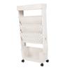 5 Tier Movable Bookshelf Removable Bookcase Rotatable Multilayer Mobile Bookshelf for Bedroom Dormit