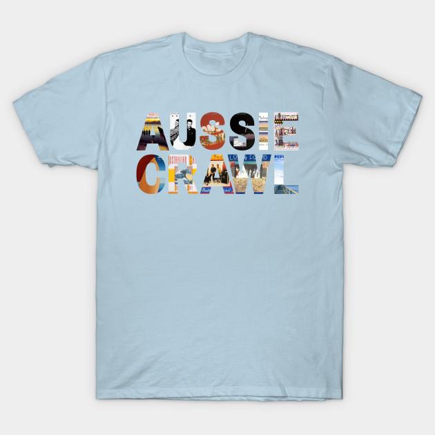 

Men Black Print T-shirt Aussie Crawl - Australian Crawl No-Cut Transfer Paper Print Cotton Tshirt XL світло-синій колір