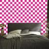 Checkerboard wallpaper white, purple and powder pink 50x1000
