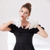 White Detachable Puff Sleeves with Stretch Openings for Off Shoulder Dress Styling and Photo Ready Wear