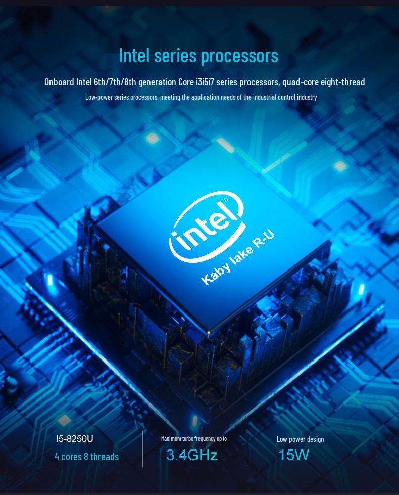 Paiqin Fanless Industrial Mini PC: I5-7200U/I7-7500U, Dual Network, 6 Serial Ports.