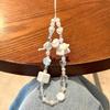 ins style white pony bow beaded phone strap for ccd camera bag charm phone case lanyard