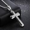 Vintage Necklace Men's Stainless Steel Personalized Fashion Cross Pendant Trendy Versatile Titanium Jewelry